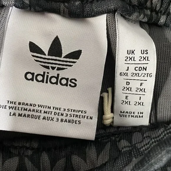 Adidas Originals SSTR MONO TP Pants Mens 2XL XXL Black Gray All Over Print NEW